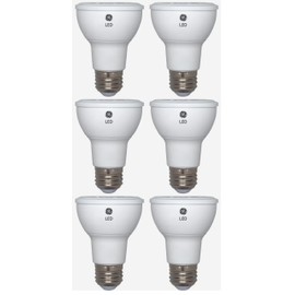 GE (6 Bulbs) Lighting 45533 LED Par20 Indoor Floodlight, 7 watt, Daylight, 500 Lumens, Dimmable LED Light Bulb