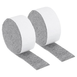 uxcell Felt Strips with Adhesive Backing, 2 Rolls 2" x 193" x 0.06" Anti Scratch Furniture Felt Tapes Self-Stick Pads for Protecting Hardwood Floor, Grey