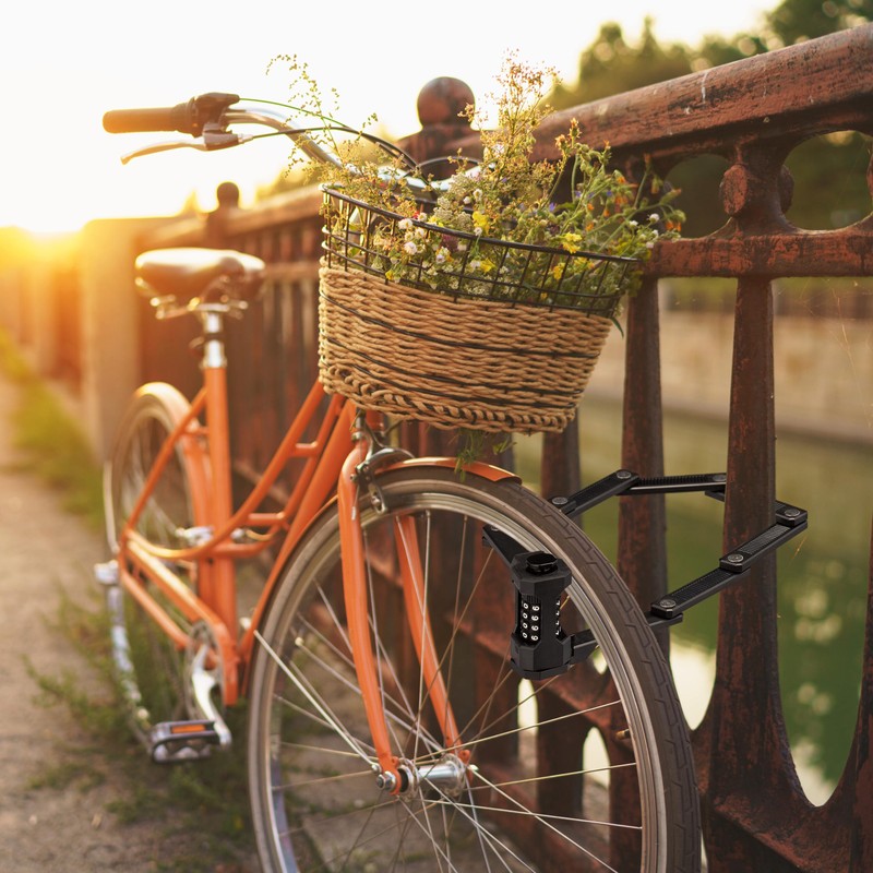 Relaxdays Folding Lock Bicycle Frame Bracket 65cm Link Lock for