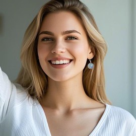 ONEFINITY Chakra Earrings 925 Sterling Silver Lotus Earrings Mandala Chakra Jewelry For Women