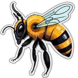 T& Sticker 3pcs Bee Stickers for Teens Boys Girls Kids 3in Cartoon Waterproof Vinyl Stickers for Computer Laptops, Tablets, Luggage Water Bottles Bicycle Scrapbook Cars Decals Pack (Bee 6)