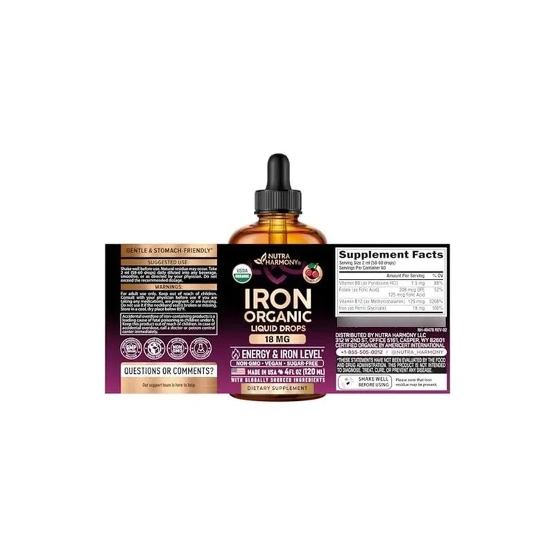 Hierro Líquido 18 Mg Para Mujeres, 4 Oz