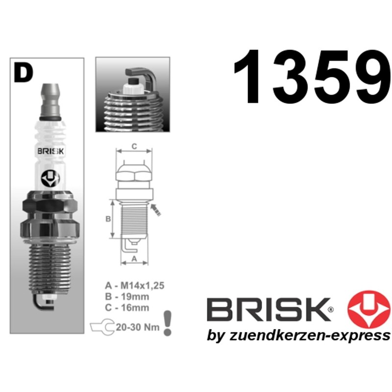 BRISK Super D17YC 1359 Spark Plugs (Pack of 4)