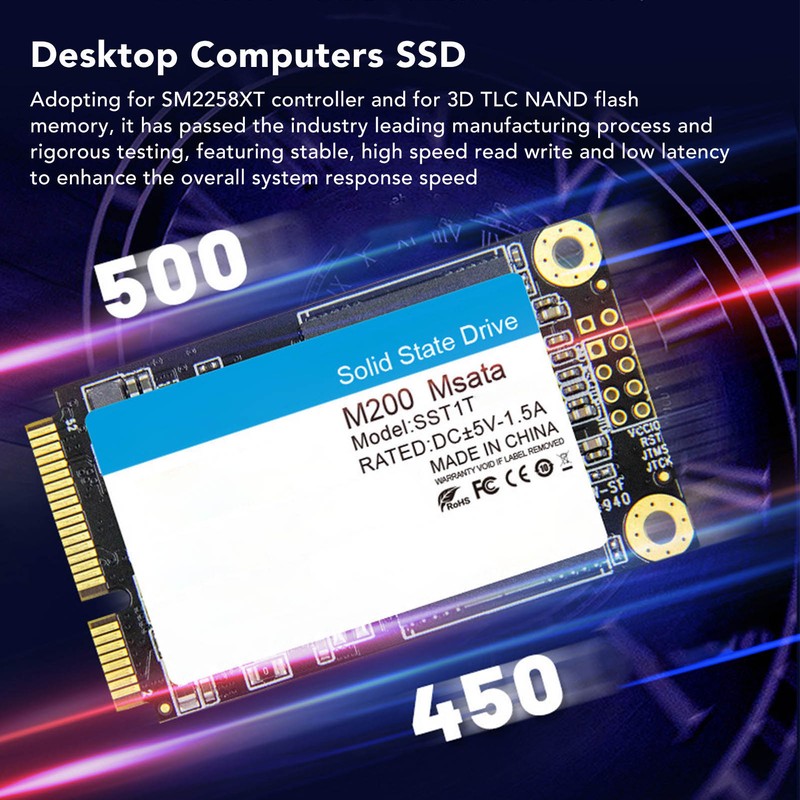 MSATA SSD 500MB/S Read Speed 450MB/S Write Speed High Speed