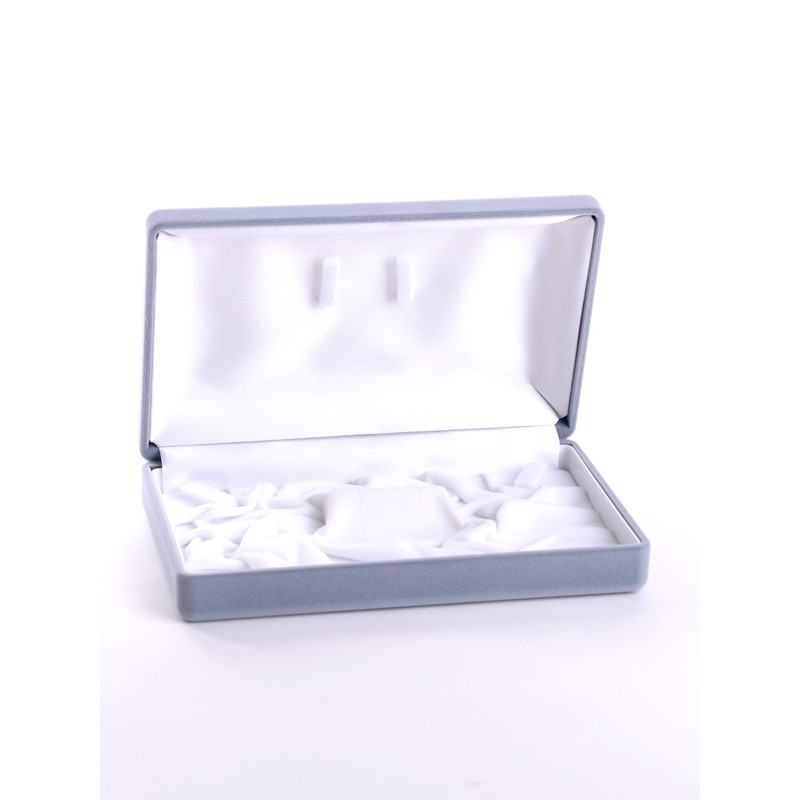 Wide Accessory Cosmetic Box Velour Type Fits Bridal Necklace Earrings