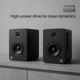 IBALL·BOX H1 Computer Speakers for Desktop PC, Monitor & Laptop, 60W Powered 2.0 Stereo with Bluetooth, 24-Bit USB-C DAC, Optical, 3.5mm AUX, Bass/Treble Control, Black