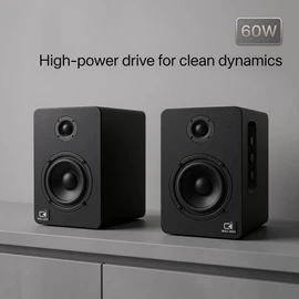 IBALL·BOX H1 Computer Speakers for Desktop PC, Monitor & Laptop, 60W Powered 2.0 Stereo with Bluetooth, 24-Bit USB-C DAC, Optical, 3.5mm AUX, Bass/Treble Control, Black