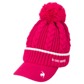 Cox Sportif LG4FCP40L Women's Cold Weather Hat, Classic Knit Hat, Bonbon, Covered, Cold Protection, Golf, PK00 (Pink)