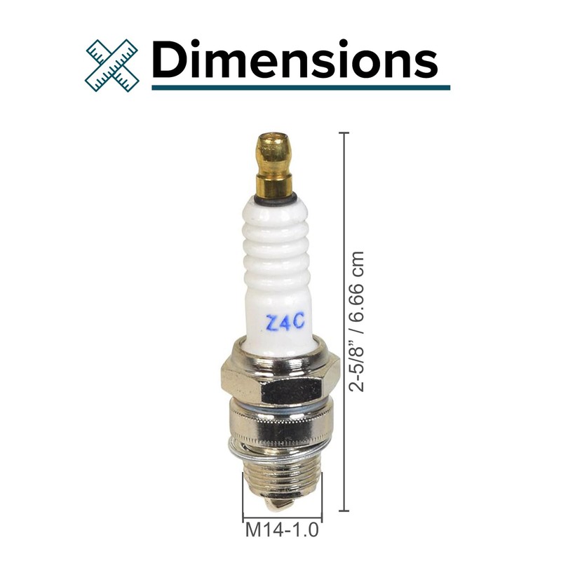 AlveyTech Z4C Spark Plug for 80cc 2-Stroke Bicycle Engine Kits