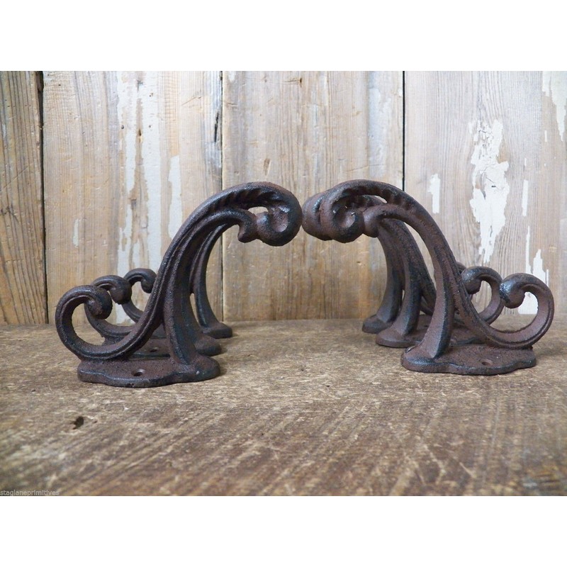 Coat Hat Hooks Cast Iron Lot Set of 6 Double