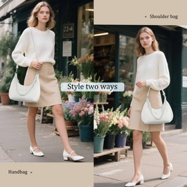 VOLGANIK ROCK Small Shoulder Bag, Hobo Bag Vegan Leather Small Handbag for Women with 2 Removable straps Crossbody Bags for Women Retro Classic Bag