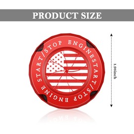 Stylish Car Push Start Button Cover,Spin Type Zinc Alloy Push to Start Button Cover for Car Decor,Universal Engine Start Button Cover Interior Car Accessories for Car Truck SUV (America Flag Red)