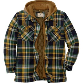 Legendary Whitetails Men's Standard Maplewood Hooded Shirt Jacket, Field Tract Plaid, X-Large