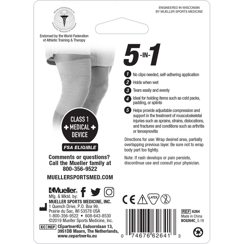 MUELLER Self-Adhering Bandage 3 Inch x 5 Yards