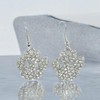 Skelapparel Crystal Paw Charm Dangle Earrings for Pet Lovers -