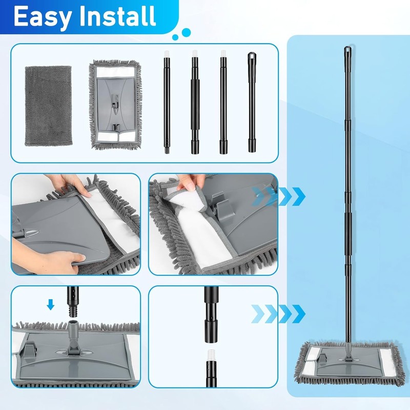 Wall Cleaner Mop with Long Handle, Wall Dust Cleaning Mop