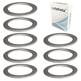 Lotatheta 8 x Pedal Washers 20mm x 15mm w/ 1mm Thickness Stainless Steel Replacement Silver for Moutain Bike Road Bike