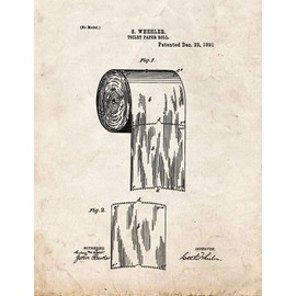 Toilet Paper Roll Patent Print Old Look (13" x 19") M11329