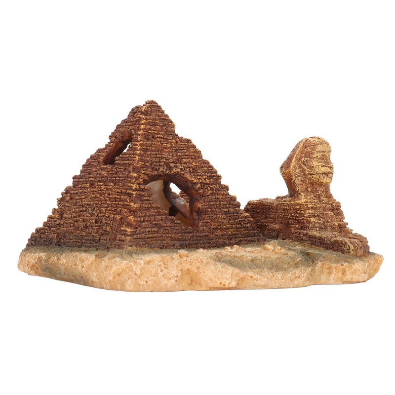 Aquarium Pyramid Decor Realistic Safe Resin Fish Tank Pyramid Hiding
