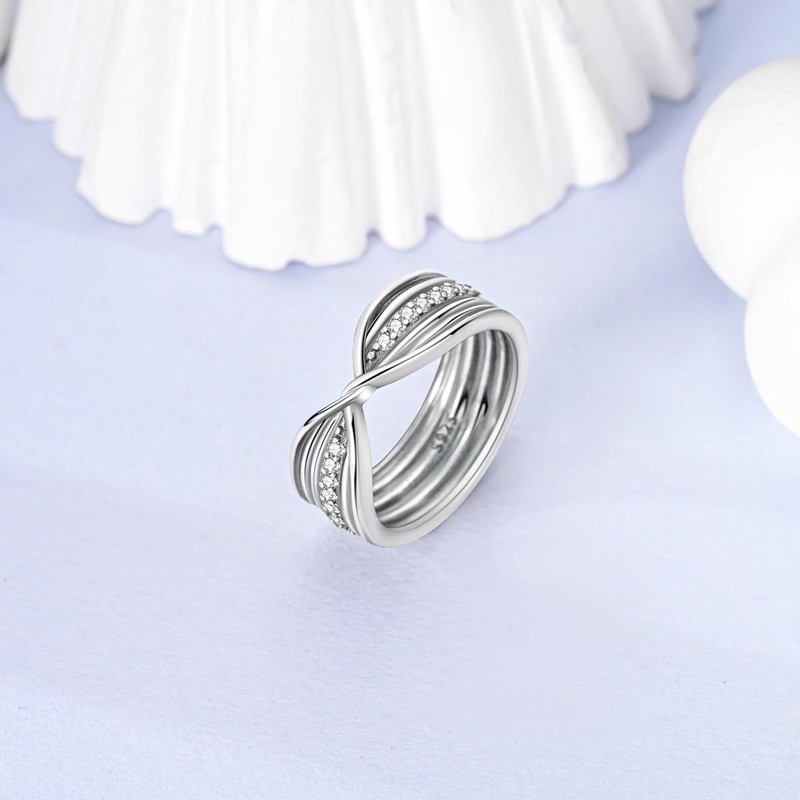 LAZA 925 Sterling Silver Classic Bow Ring for Women in