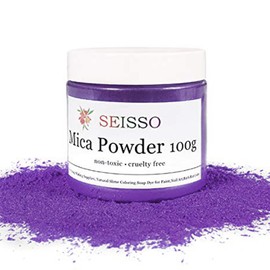 Purple Mica Powder for Epoxy Resin - 3.5 oz /100g Fine Shimmer Mica Powder, Natural Non- Toxic Mica Pigment Powder for Soap Making, Candle, Bath Bomb, Slime, Cosmetics, Nail Art