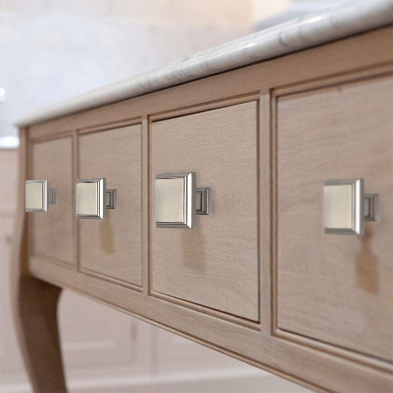 FOCCTS 5 Pack Cabinet Knobs Brushed Nickel, Kitchen Cabinet Hardware