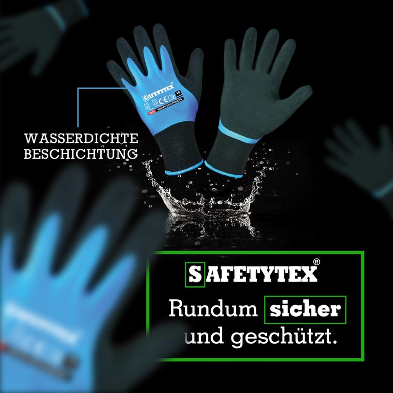 Safetytex Winter Work Gloves - Waterproof Lined - Cold Protection