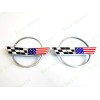 AUTO 2PC Chrome Front & Rear Gas Lid Blue Cross