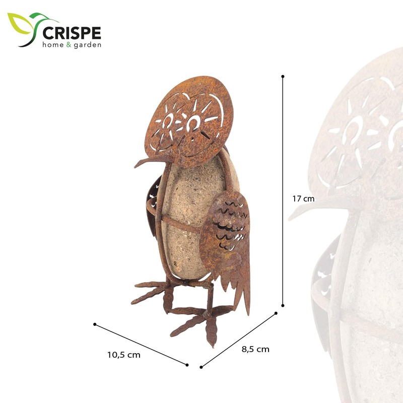 Crispe Patina Decorative Owl for Standing All Year Round Decoration