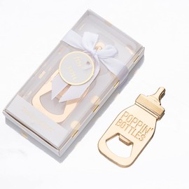 24Packs Golden Baby Bottle Openers for Baby Shower Favors Gifts, Decorations Souvenirs, Poppin Bottles Openers with Exquisite Gifts Box used for Guests  Gender Reveal Party Favors (white, 24)