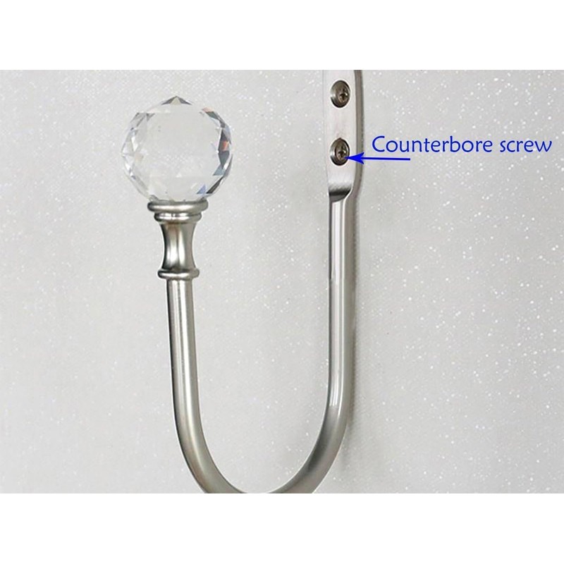 Westspark Crystal Curtain Holdbacks Silver, U Style Metal TieBacks for