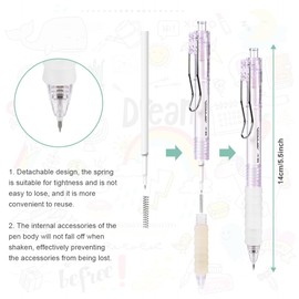 AUAUY 6PCS Gel Pens, Retractable Quick Dry Gel Ink Pen, Pens for Journaling with 6 Refill, Cute Pens, Smooth Writing Pens, 0.5mm Black Ink Pens, Office School Supplies Gifts for Students-Purple