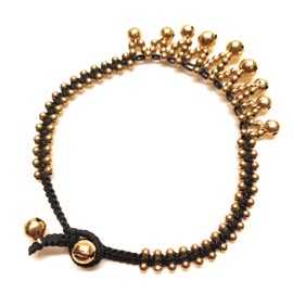 Infinityee888 Anklet Bells Adjustable Brass Bell bead Rope Braided Ankle Bracelet Indian Boho Handmade Charm Anklets for Women, Teengirl-BCBEL1