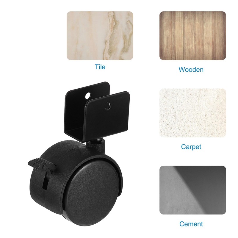PATIKIL 2" Swivel Caster Wheels with 0.8" U Bracket, 4