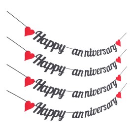 KOMBIUDA 4pcs Heart Garland Hanging Decoration for Wedding Anniversary Celebrations Easy Setup Romantic Party Supplies with Love Inspired Design