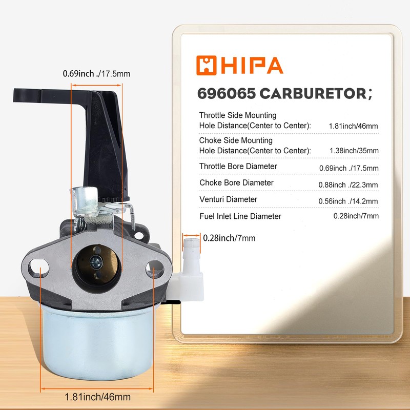 Hipa 696065 Carburetor Replace 215369 697422 for Brigs and Straton