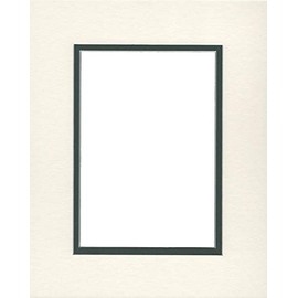 18x24 Double Acid Free White Core Picture Mats Cut for 12x18 Pictures in Cream and Pine Green