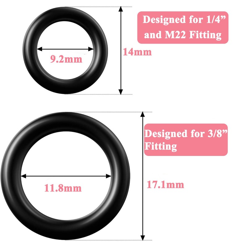 Power Pressure Washer O-Rings for 1/4 Inch, 3/8 Inch, Upgraded