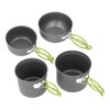 4pcs Camping Pot Kit Multi Layers Anti Scalding Design Camping