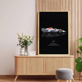 F1 Racing Car Posters, Masters Driver Printing - Sports Car Posters - Racing Art, Youth Room Decoration, Dormitory Decoration (Golden Frame 8x10)
