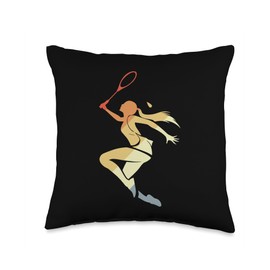 Badminton Woman Birdie Throw Pillow