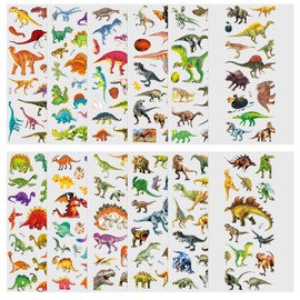 Vicloon 3D Stickers for Kids, 12 Sheets Toddler Puffy Stickers, Fluffy Stickers, Vivid Kids Stickers, 3D Stickers for Boys, Girls, Teacher as Reward (Dinosaur)