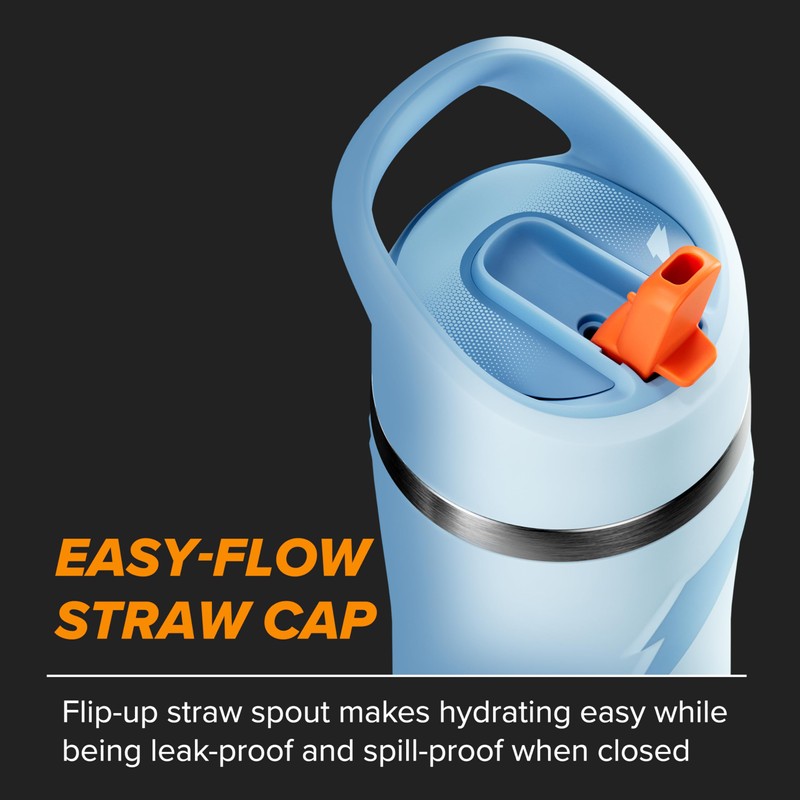 Gatorade 'Overtime' 32oz Stainless Steel Water Bottle, Straw Cap, Light
