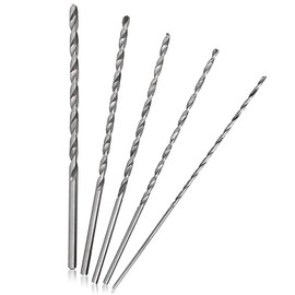 Long Drill Bits Wood, 5 Pcs Extra Long HSS Metal Twist Drill Bits Set 150mm High Speed Spiral Steel Bit for Wood Metal and Plastic (2-5mm)