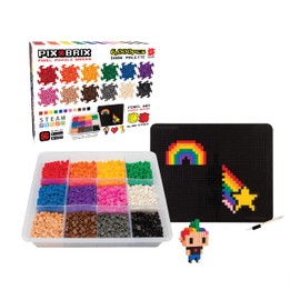 Pix Brix Pixel Art Puzzle Bricks – 6,000 Piece Pixel Art Container, 12 Color Dark Palette – Interlocking Building Bricks, Create 2D and 3D Builds Without Water or Glue – Stem Toys, Ages 6 Plus