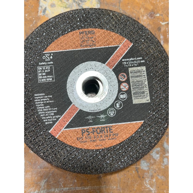 PFERD Grinding Wheel PFERD PS-Forte E178-7 A24 L PSF (7"
