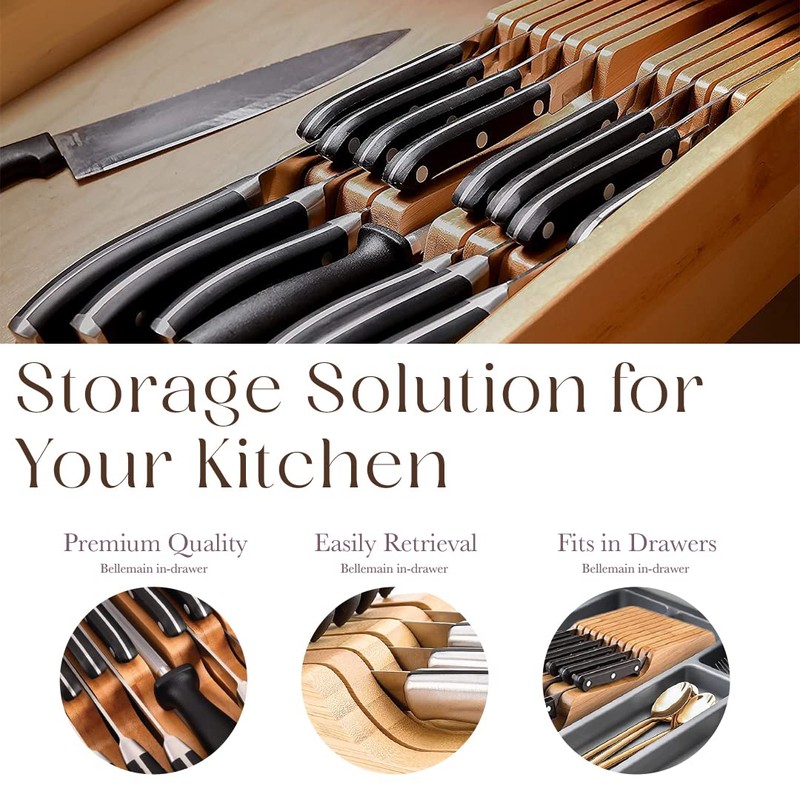 Bellemain Bellemain 100% Pure Bamboo in Drawer Knife Block |
