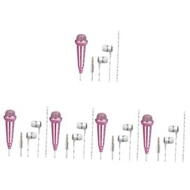Generic 5pcs Miniature Microphone for Phone Portable Tiny Recording Mic Lightweight Vocal Capture Device Adorable Phone Accessory for Singing Ktv and Outdoor Fun