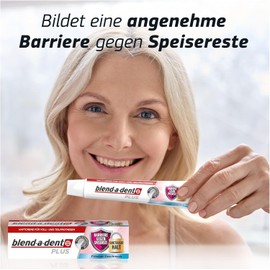 Blend-a-dent Plus Barriere Gegen Speisereste Haftcreme für Voll- & Teilprothesen, Made in Germany, Frischer Geschmack, 4x40g, Orange