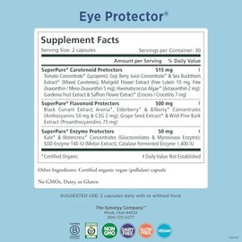 Pure Synergy Protector Ojos Cápsulas Vitamina Completa Luteína Ceaxantina Mora Astaxantina